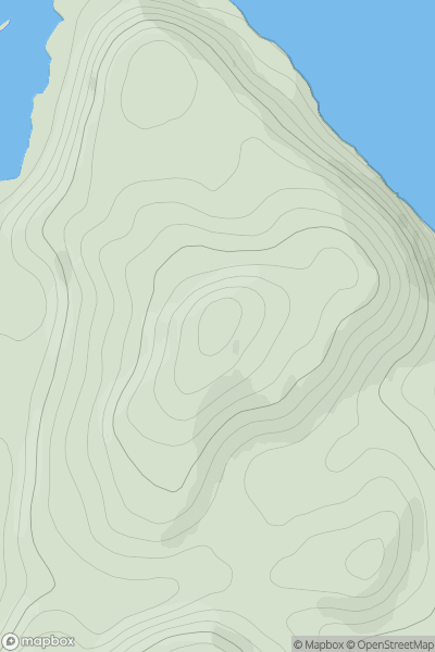 Thumbnail image for Beinn Bhan [Oban to Loch Fyne] [NM816221] showing contour plot for surrounding peak